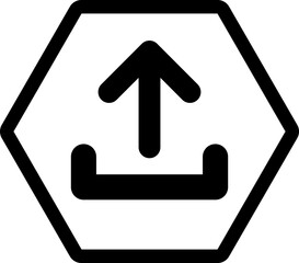 upload hexagon icon inverse