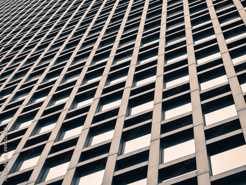 Poster architecture details window frame geometric pattern modern building exterior facade