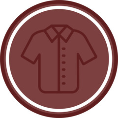 Shirt Vector Line Double Circle Maroon