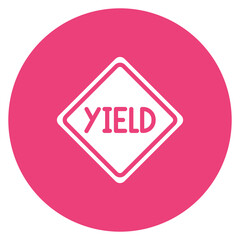 Yield Sign icon vector image. Can be used for Driving School.