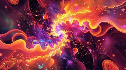 abstract space background with waves