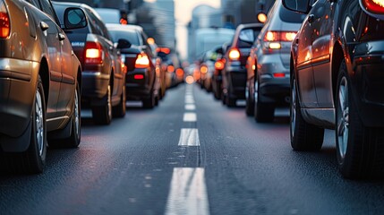 cars  lined up along the side