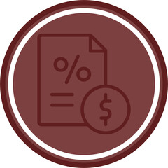 Tax Vector Line Double Circle Maroon