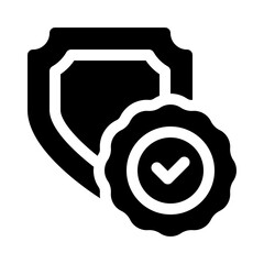 Shield with Checkmark glyph icon