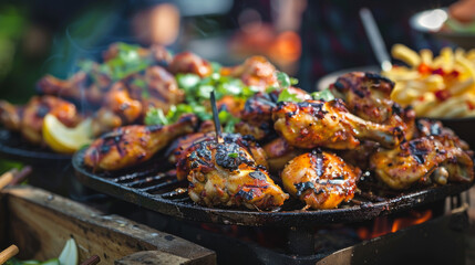 Grilled chicken prepared in Thai style.