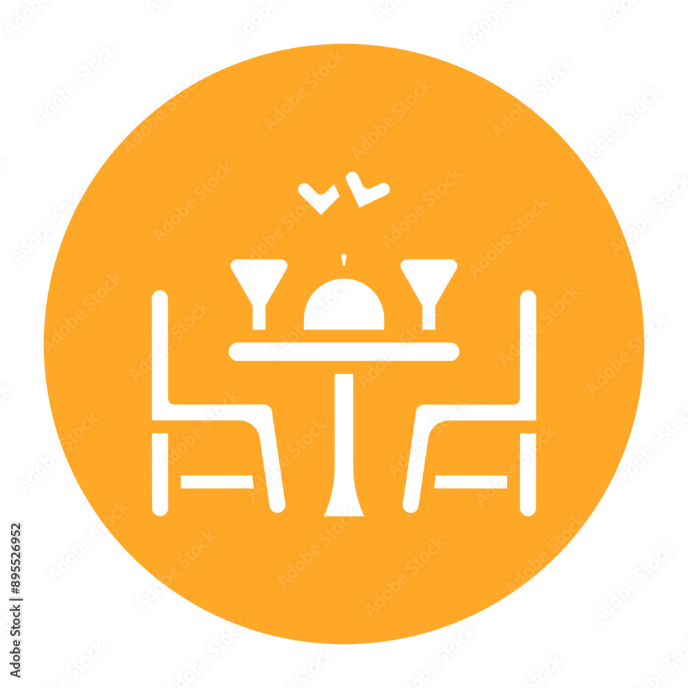 Wall mural dinner date icon vector image. can be used for dating app.