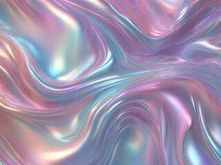 Fototapeta premium Iridescent holographic background with pastel hues