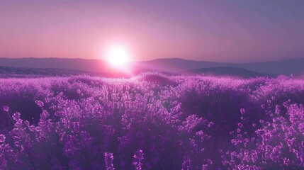 Fototapeta premium Lavender Field at Sunset.