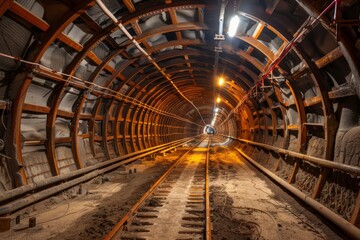 Tunneling vertical shafts for strip mining involves intricate setup and precise construction to access mineral deposits efficiently. 