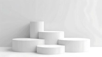 Minimalistic White Pedestal Platform for Product Display