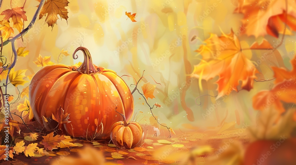 Canvas Prints Autumn pumpkin background