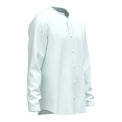 Mandarin collar long sleeve shirt 3d render for prototype mockup