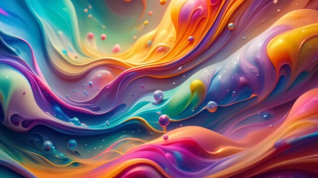 Abstract Colorful Swirling Paint.