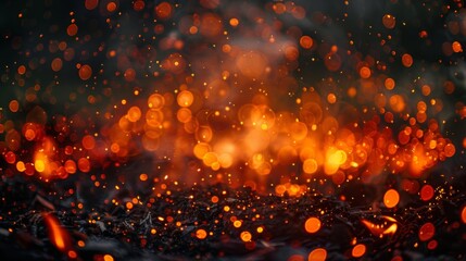 Abstract Fire and Embers Background.