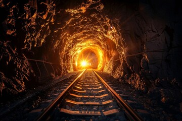 Naklejka premium Tunneling for renewable resources involves advanced techniques to access and extract materials essential for sustainable energy. 