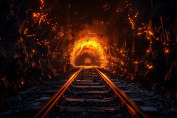 Naklejka premium Tunneling for renewable resources involves advanced techniques to access and extract materials essential for sustainable energy. 