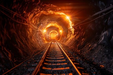 Obraz premium Tunneling for renewable resources involves advanced techniques to access and extract materials essential for sustainable energy. 