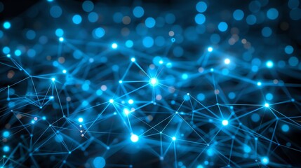 Obraz premium Abstract Blue Network Connection Background.