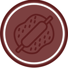 Dough Vector Line Double Circle Maroon