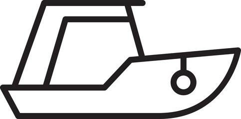 Ship Line Icon Illustration