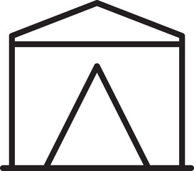 Tent Icon Line Art