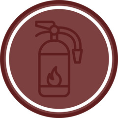 Fire extinguisher Vector Line Double Circle Maroon