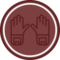 Gloves Vector Line Double Circle Maroon