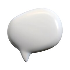 A white speech bubble is displayed on a white background