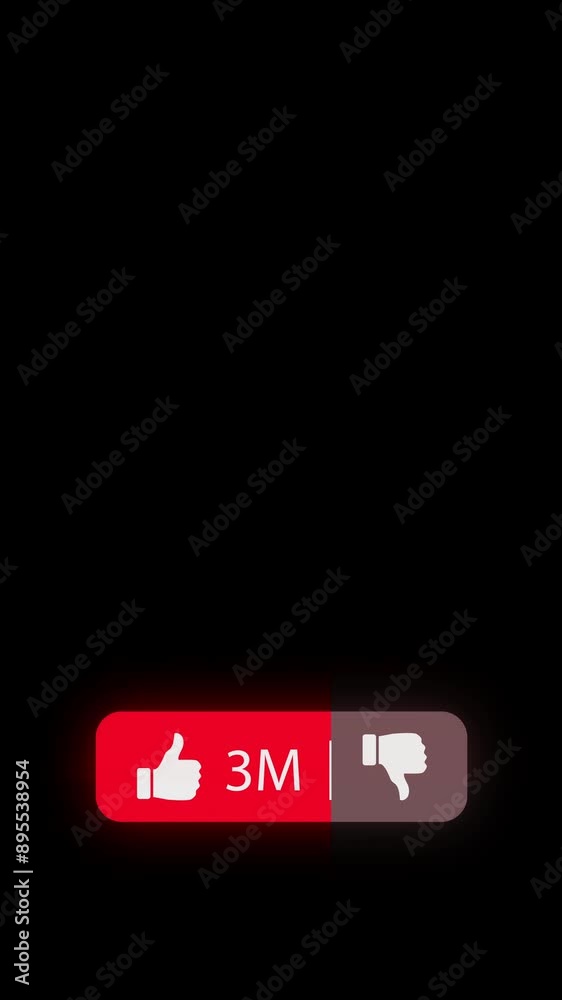 Wall mural mouse pointer clicks on like button in social media asset, digital animation on black, vertical