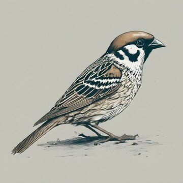 recommend clip art: sketch of a bird sparrow