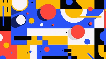 Naklejka premium Abstract Geometric Composition in Vibrant Colors