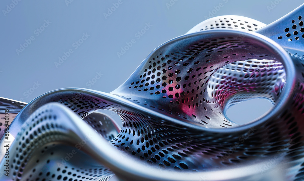 Poster dynamic parametric abstraction with metallic textures and light reflections