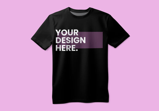 Apparel Flatlay Black Tshirt Mockup With Generative AI
