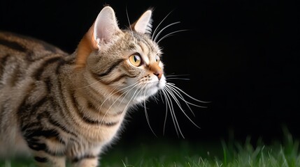 Close-Up of a Silver Classic Tabby American Shorthair Cat