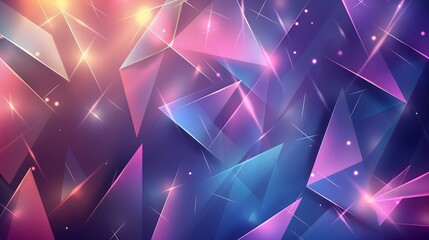 81. Geometric background with overlapping prisms and a glowing gradient