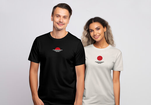 Apparel Men And Women Tshirt Mockup With Generative AI