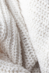 Close up of knitted cotton texture, mesh fabric for clothing