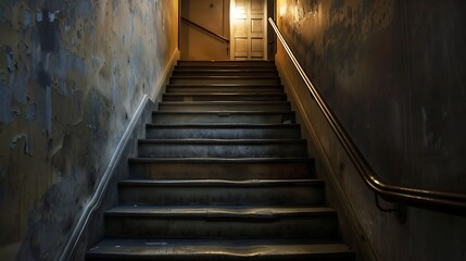Obraz premium Doored stairway rest the space at an establishment