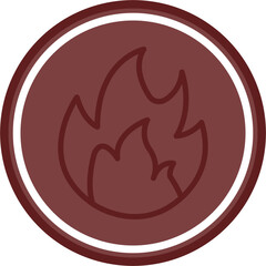 Fire Pollution Vector Line Double Circle Maroon