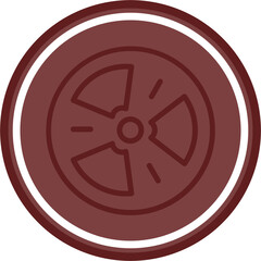 Obraz premium Radiation Vector Line Double Circle Maroon