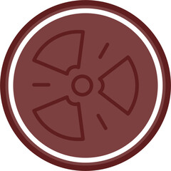 Fototapeta premium Radioactive Vector Line Double Circle Maroon