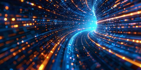 Fototapeta premium Digital Tunnel Data Visualitation