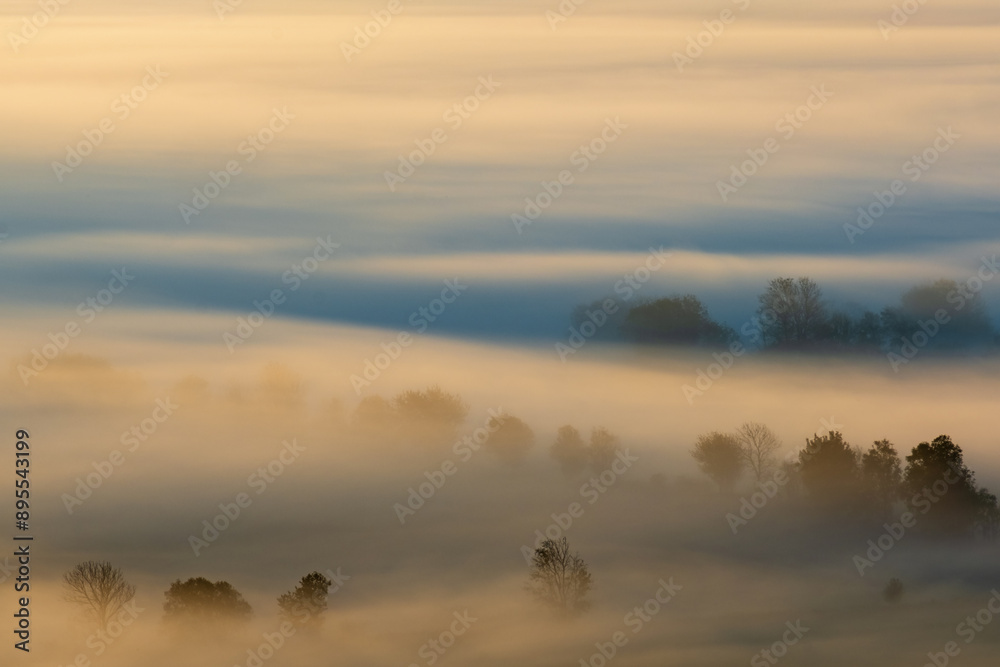 Canvas Prints Morning fog over the landscape