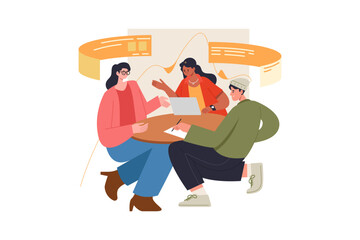 Business Project Manager Teamwork Illustration