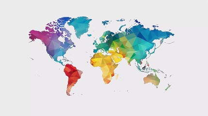 Fototapeta premium World map color vector modern. Very beautiful silhouette map