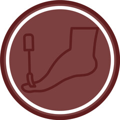 Pedicure Vector Line Double Circle Maroon