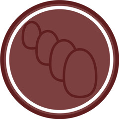 Artificial Nails Vector Line Double Circle Maroon