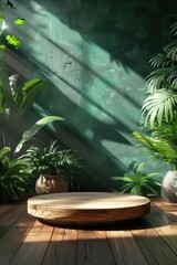 3d background product display podium scene with leaf geometric platform,cloud and sky, palm shadows and white stone podium,Mockup for eco beauty cosmetic advertising,Copy space.