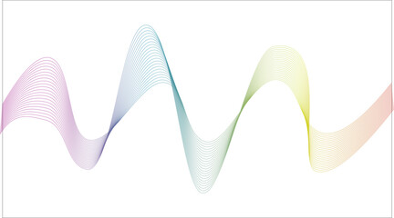 abstract wave lines gradient on white background