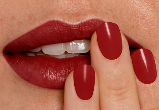Lip And Nails Mockup With Generative AI